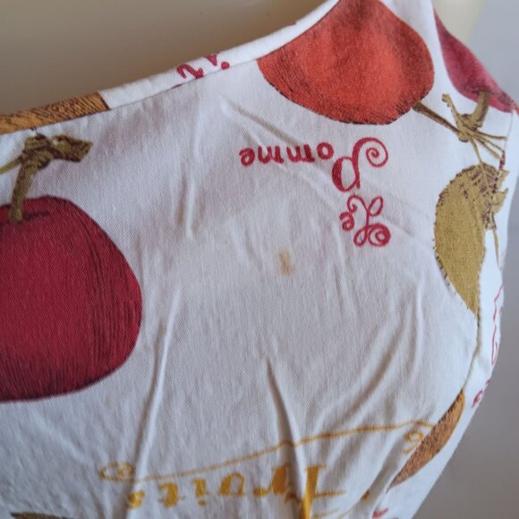 1OF1 sz 6 MCM Vintage 1960's French Fruit Pattern Summer Dress Sleeveless - Picture 9 of 13